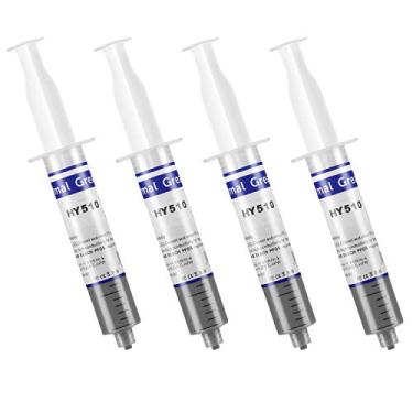 Imagem de MoneyQiu Hy-510-100G (25G * 4) Condutividade Térmica:> 1,93 W/Mk Pasta de Dissipador de Calor Térmico de CPU Composto de Graxa de Silicone Não Condutor para Pc CPU Gpu Ps4 100 Gramas