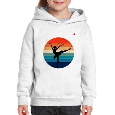 Imagem de Moletom Infantil Ballet Vintage Sunset - Foca na Moda, Branco, 4