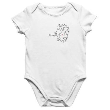 Imagem de Body Bebê Algodão Your position in my heart - Foca na Moda, Branco, GG