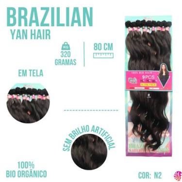 Imagem de Cabelo Liso Bio Organico Em Tela 80 Cm Brazilian - Sem Brilho Excessiv