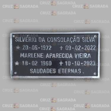 Imagem de Placa em Alumínio Túmulo Jazigo Lápide Cemitério sem Foto para 2 Pesso