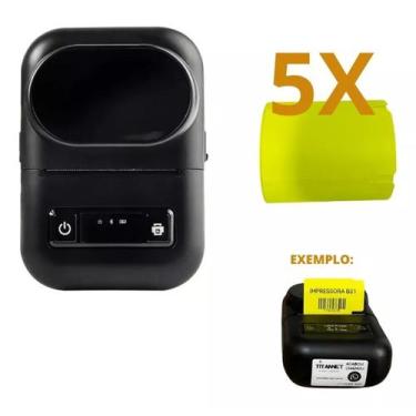 Imagem de Mini Impressora Bluetooth + 5 Rolos Etiquetas Gôndolas 50x30 - PERSONA
