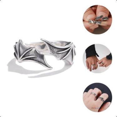 Imagem de Anel Regulável Asas de Demônio Prata Unissex - Pexinxaria Store