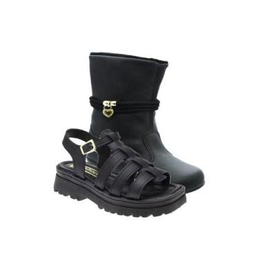 Imagem de Sandalia e Bota Infantil Coturno Menina - KIT 2 PARES Tam 28 ao 34 - s