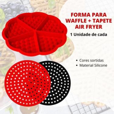 Imagem de Kit Forma Silicone Airfryer Micro-Ondas Reutilizável Waffle - Escolha 