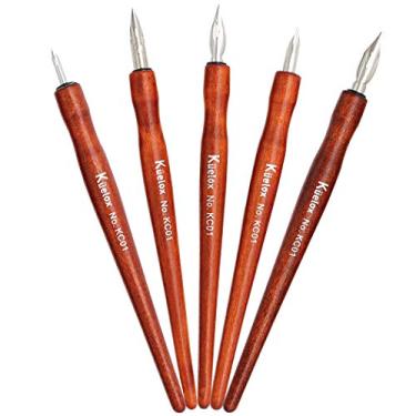 Imagem de Gullor 5 peças de suportes de ponta de caneta cômica de madeira, 5 pontas de caneta cômica em tamanhos diferentes