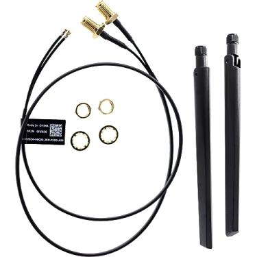 Imagem de Deal4GO M.2 U.FL IPX4 antena externa SMA cabo WLAN com antena 6dBi FV8D6 0FV8D6 substituição para Dell XPS 8960 Alienware Aurora R15