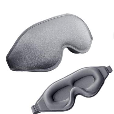 Imagem de Máscara de dormir para dormir de lado, extensões de cílios com bojo contornado em 3D, máscara de dormir blackout para viagem, venda noturna, sombra de olhos com alça ajustável para dormir, viajar e