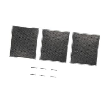 Imagem de IEUDNS 3 peças de filtros de óleo de cozinha de malha de alumínio com 6 ganchos, filtros de exaustor para fogão para casa