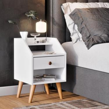 Imagem de Mesa de Cabeceira Prateleira Nicho Decoração Quarto Casal Solteiro Pés