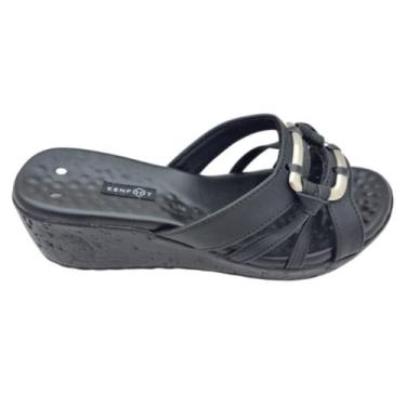 Imagem de Sandália Confortável Feminina Magnética Conforto KENFOOT - DUDA, Preto