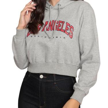 Imagem de Casaco Feminina Cropped Moletom com Estampa e Capuz - DOCCE MULHER, Ci