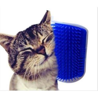 Imagem de Escova automassageadora para gatos - remoção de pêlos- com cat nip - N