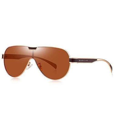 Imagem de Óculos de Sol Barcur Polarizados Anti Reflexo BC8227 Design Piloto, 1