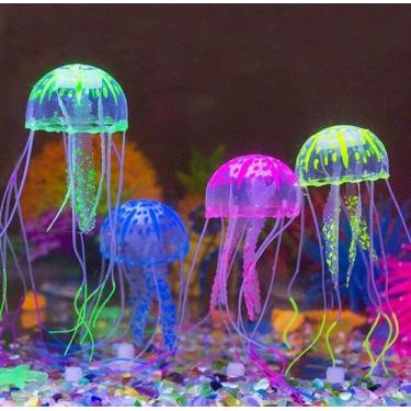 Imagem de Água Viva Fluorescente Enfeite Para Aquários Cor Amarela - FLOW PETS