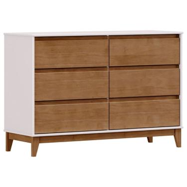 Imagem de Comoda 6 Gavetas MDF 125 cm 2815 Off White Freijo Milani Store