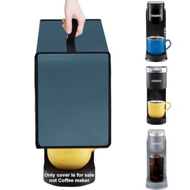 Imagem de NUENSS-ROR Capa contra poeira para cafeteira Keurig de dose única K-Cup, capa de máquina de café resistente à prova d'água para cafeteira Keurig K-Express, K-Mini e K-Iced (azul)