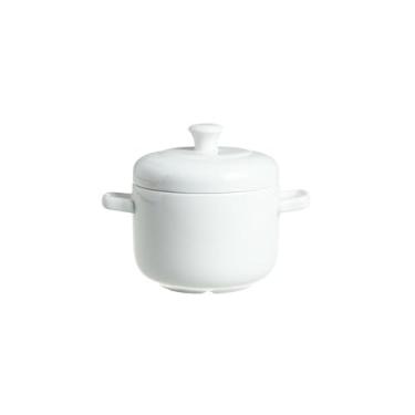 Imagem de Panela de ensopado de cerâmica de orelhas duplas com tampa, suplemento de ninho de pássaro resistente à água - 380 ml tampa dupla com orelhas duplas