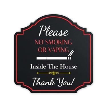 Imagem de Heritage Plus Please No Smoking Or Vaping Inside The House Thank You! Placa de parede ou porta | Decoração de casa respeitosa - Médio