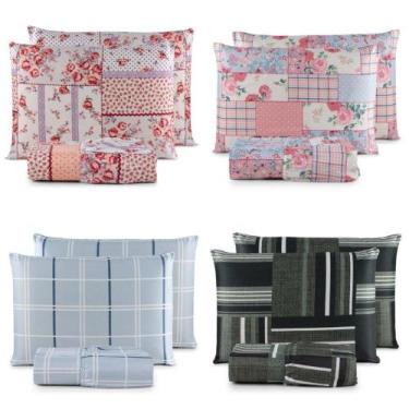 Imagem de Lençol Casal King Size Com Elástico 3 Peças 400 Fios Cama Box - RT ENX