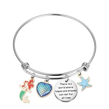 Imagem de CHOORO Pulseira com citação de sereia There is a World Where Hopes and Dreams Can Last For All Time, Small, Metal