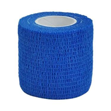Imagem de Bandagem Elástica Autoadesiva Azul (4,8m) - Respirável para Pulso e To