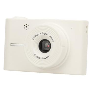 Imagem de Câmera digital, câmera digital de 40 MP 1080p com tela para meninos e meninas, câmera vlogging de foco automático com zoom 8X para festivais de festa de viagem (branca), Branco