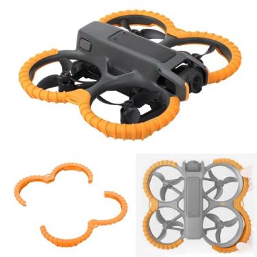 Imagem de Acessórios de proteção de hélice para DJI Avata 2, anel de capa protetora combo de mosca, proteção anticolisão à prova de arranhões (laranja)