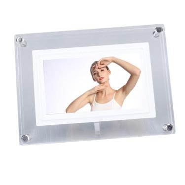 Imagem de Porta-retratos Digital Em Acrílico, Porta-retratos LED Colorido de 5 Polegadas, Porta-retratos Giratório Automático Com Memória 4G para Escritório Doméstico