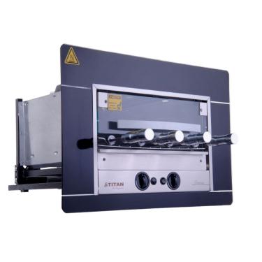 Imagem de Churrasqueira de Embutir 4 Espetos Rotativos a Gás GLP 220v Titanium Preta