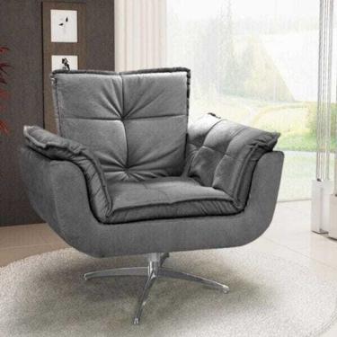 Imagem de Poltrona Opala Base Giratória - Cinza