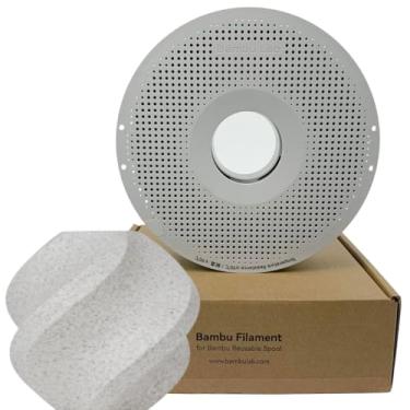 Imagem de Filamento 3d Bambu Lab Pla Marble 1kg 1,75mm Com Carretel Reutilizável Cor Branco Mármore 13103