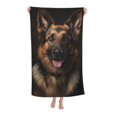 Imagem de VANZEV Toalha de praia pastor alemão cachorro toalha de banho de microfibra sem areia ultra macia toalha de piscina de secagem rápida toalha absorvente toalha leve presentes para banheiro ao ar livre