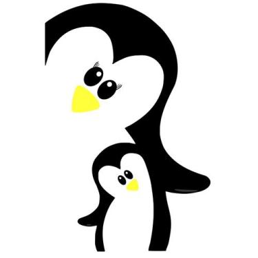 Imagem de Adesivo Decoração Cozinha Geladeira Pinguim Mãe e Filhote - Jhow Adesi