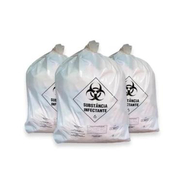 Imagem de Saco De Lixo Infectante 50L Hospitalar Descarte Resíduo 100U - Mundo D