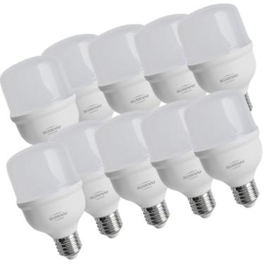 Imagem de Kit 10 Lâmpada de Led Bulbo T100 E27 40W Bivolt Branco Frio/6500K