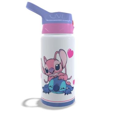 Imagem de Garrafa Squeeze De Alumínio Stitch Adulto e Infantil 500ml - Mecolour