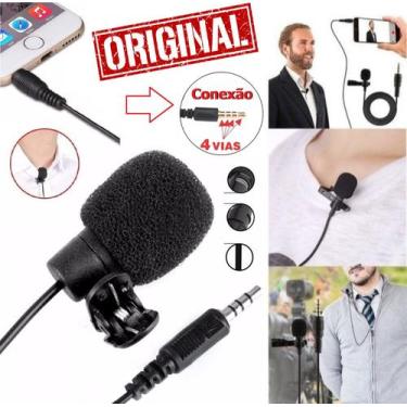 Imagem de Microfone de Lapela Profissional Celular Smartphone Universal Stereo O