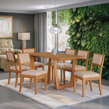 Imagem de Conjunto Sala de Jantar Madeira Maciça 6 Cadeiras Kappesberg