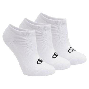 Imagem de Meia Olympikus Cano Invisível Feminina 81923 C/ 3 33/38, UN, Branco