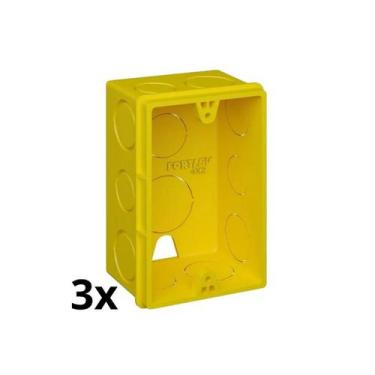 Imagem de Kit com 3 fortlev caixa embutir 4x2 - 000534