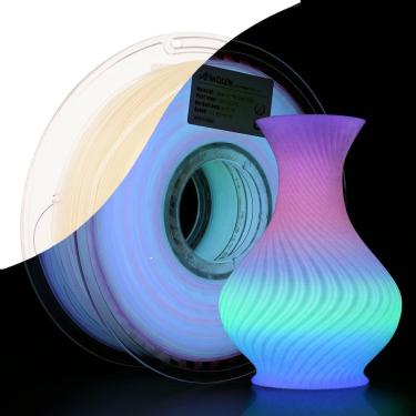 Imagem de Filamento para impressora 3D AMOLEN Rainbow PLA Glow in The Dark