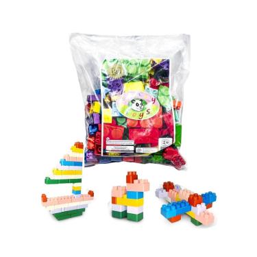 Imagem de Blocos De Montar Infantil Brinquedo Educativo Kit 120 Peças