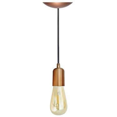 Imagem de Pendente Utron Metal Soft Soquete E27 Cabo 1 M Regulável (Cobre Verniz)