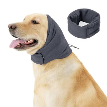 Imagem de BAMY Capa de orelha de cachorro calmante, protetor de orelha de animal de estimação sem agitação, protetores de ouvido ajustáveis para cães, moletom com capuz silencioso para cães, chapéu quente de