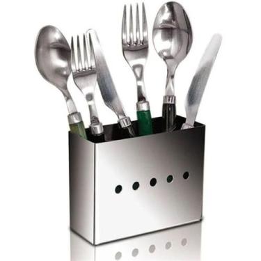 Imagem de Porta Talheres Escorredor em Aço Inox organização - Dinox