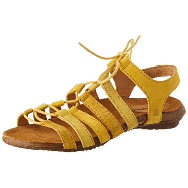 Imagem de El Naturalista Sandália feminina com tira no tornozelo, Curry misto, 4 Big Kid