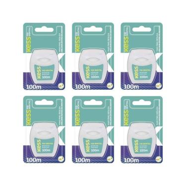 Imagem de Fio Dental Kess 100M Extra Fino - Kit Com 6Un