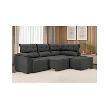 Imagem de Sofá de Canto 5 Lugares Luizzi Santorini 230cm Retrátil Chaise Veludo