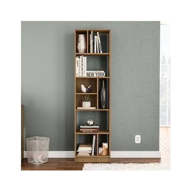 Imagem de Estante de Livros Politorno Piratini Alta 9 Prateleiras 178cm Design Clean Compacta